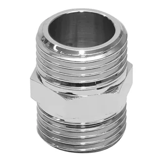 Ниппель 3/8" латунь хромированная - baucenter.ru Ниппель 3/8" латунь хромированная