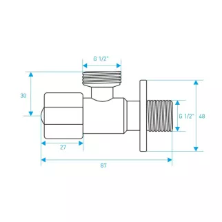Кран угловой Монофлекс 1/2х1/2" НР-НР нержавеющая сталь черный