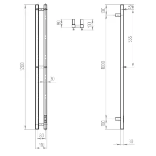 Полотенцесушитель электрический ДВИН X-2 plaza neo 1200х80 мм черный