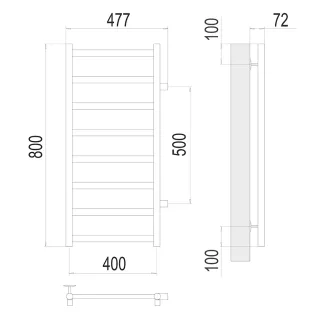 Полотенцесушитель водяной TERMINUS Аврора П8 400х800 мм нержавеющая сталь хром