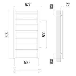 Полотенцесушитель водяной TERMINUS Аврора П8 400х800 мм нержавеющая сталь белый