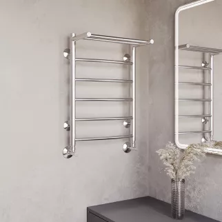 Полотенцесушитель водяной TERMINUS Классик П6 400х600 мм с полкой хром