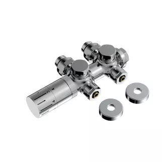 Узел H-образный универсальный 1/2" термостатический хром FLUMEN