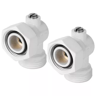 Комплект для нижнего подключения радиатора 3/4" угловой белый Royal Thermo Design