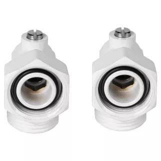 Комплект для нижнего подключения радиатора 3/4" угловой белый Royal Thermo Design