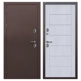 Дверь входная металлическая Изотерма медный антик/Астана милки 2050х860х110 мм левая