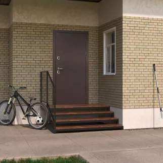 Дверь входная металлическая Изотерма медный антик/Астана милки 2050х860х110 мм правая