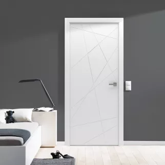 Дверь межкомнатная глухая 2000х700 мм Страйп белая