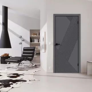 Дверь межкомнатная глухая 2000х600 мм Клио ПВХ бетон темный