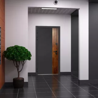 Дверь входная металлическая Диагональ Антрацит/Эмалит белый 2050х860х115 мм левая