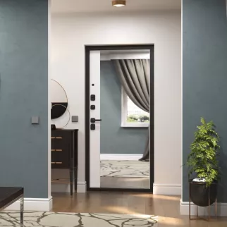 Дверь входная металлическая Диагональ Антрацит/Эмалит белый 2050х860х115 мм левая