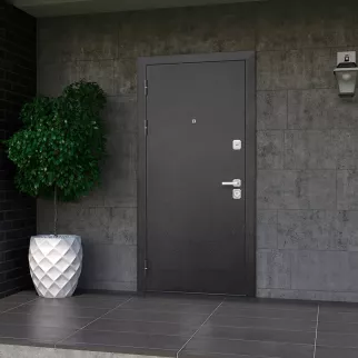 Дверь входная металлическая Толстяк Черный букле/Белый ясень 2050х860х90 мм левая