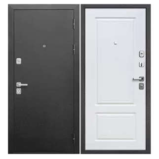 Дверь входная металлическая Толстяк Черный букле/Белый ясень 2050х860х90 мм правая