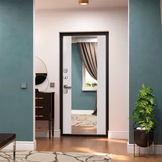 Дверь входная металлическая Изотерма Антик серебро/Зеркало 2050х860х110 мм левая