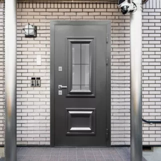 Дверь входная металлическая Протерма 3D Стеклопакет Букле графит/Белый матовый Т-3 2050х860х110 мм правая