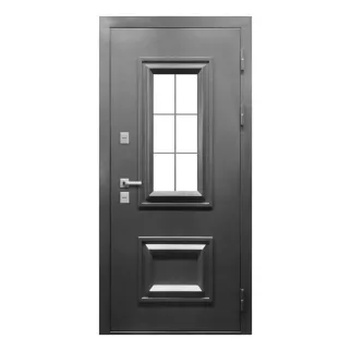 Дверь входная металлическая Протерма 3D Стеклопакет Букле графит/Белый матовый Т-3 2050х960х110 мм правая