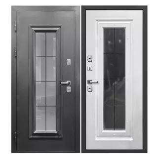 Дверь входная металлическая Протерма 4D Стеклопакет Букле графит/Белый Т-4 2050х860х110 мм левая