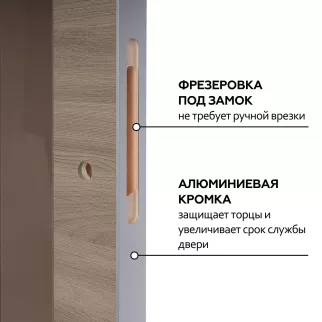 Дверь межкомнатная остекленная 60х200 см Дублин ПВХ Ясень шимо