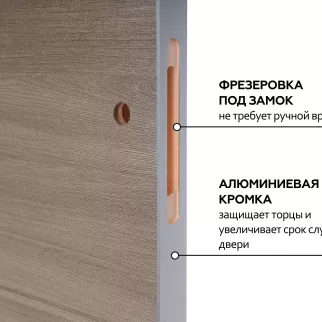 Дверь межкомнатная глухая 70х200 см Дублин ПВХ Ясень шимо