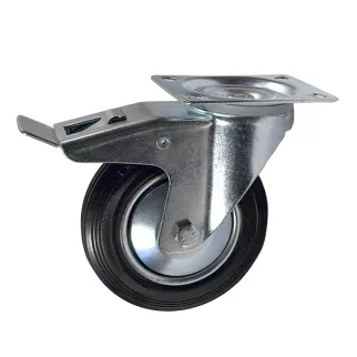 Колесо d160 мм на площадке поворотное с тормозом черное Ликчел