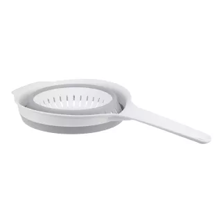 Дуршлаг складной с ручкой IDEA ФЛЕКС пластик бело-серый