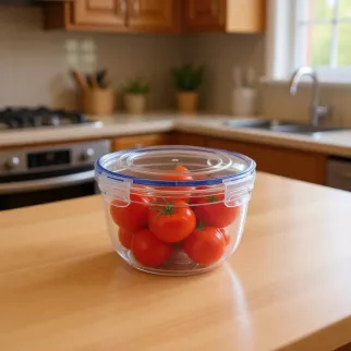 Контейнер для продуктов негерметичный круглый 2,1 л пластик прозрачный