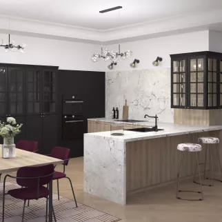 Стеновая панель для кухни ДСП Мрамор Опера 3050х600х4 мм KITRO