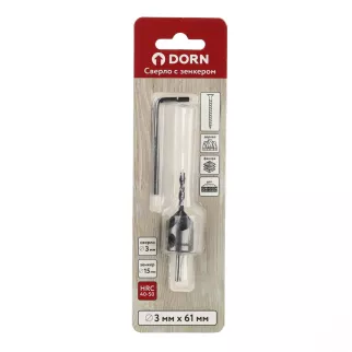 Сверло по дереву с зенкером DORN 3х61 мм - baucenter.ru Сверло по дереву с зенкером DORN 3х61 мм