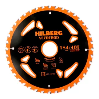 Пильный диск по дереву 184х30 мм 40 зубьев Hilberg Vezdehod