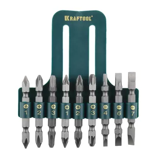 Набор бит двухсторонних 9 шт KRAFTOOL KraftMax