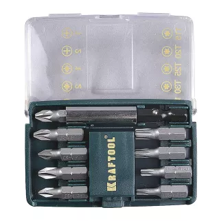 Набор бит с магнитным держателем 10 шт KRAFTOOL Compact-10