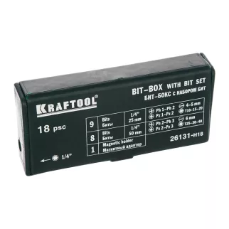 Набор бит с магнитным держателем 18 шт KRAFTOOL