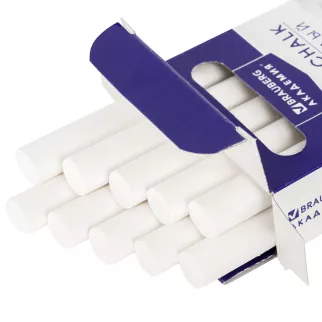 Мел белый круглый BRAUBERG 10 шт