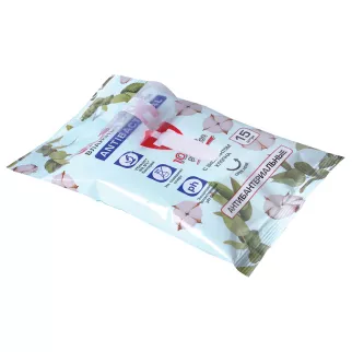 Салфетки влажные 15 шт LAIMA Antibacterial
