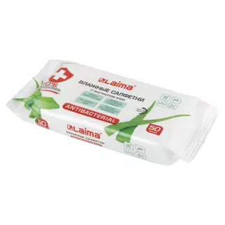 Салфетки влажные 50 шт LAIMA Antibacterial