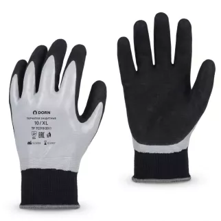 Перчатки из полиэстера 10 (XL) с двойным нитриловым обливом DORN
