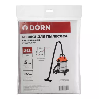Мешки для пылесоса DVC-20S 20 л 5 шт синтетические DORN