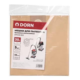 Мешки для пылесосов 30 л 5 шт бумажные универсальные DORN