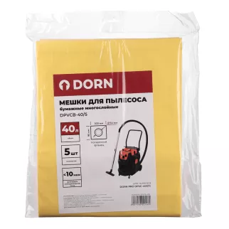 Мешки для пылесоса DPVC-40STC 40 л 5 шт бумажные DORN