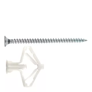 Дюбель для гипсокартона 10х35 мм Бабочка с шурупом 4х60 мм 4 шт KOELNER