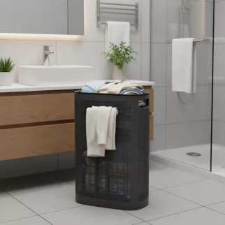 Корзина для белья Лён 43х20х60 см 45 л графит
