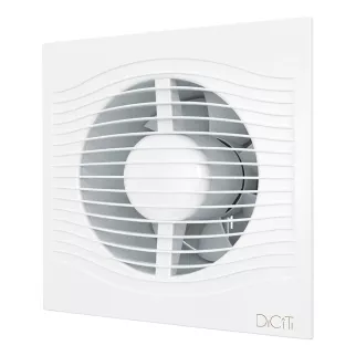 Вентилятор D125 мм с обратным клапаном белый ERA SLIM