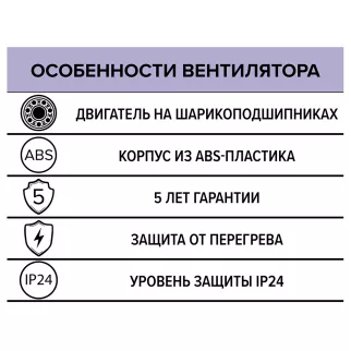 Вентилятор D100 мм белый ERA PROFIT BB EX