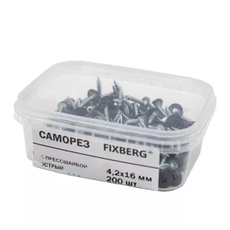 Саморезы с прессшайбой 4,2х16 мм 200 шт графит RAL7024 FIXBERG