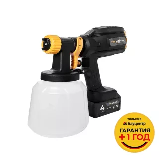 Краскопульт аккумуляторный 21 В 1х4,0 Ач 1,4 л TECMASTER Т1250