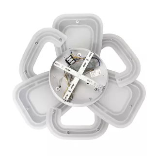 Светильник потолочный Lumion Ледио цветок LED 160 Вт с пультом ДУ хром/белый - baucenter.ru Светильник потолочный Lumion Ледио цветок LED 160 Вт с пультом ДУ хром/белый