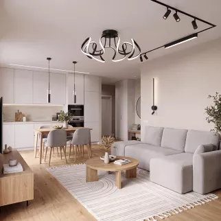 Люстра потолочная LED 90 Вт с пультом ДУ NEODECO Лакоста черная - baucenter.ru Люстра потолочная LED 90 Вт с пультом ДУ NEODECO Лакоста черная