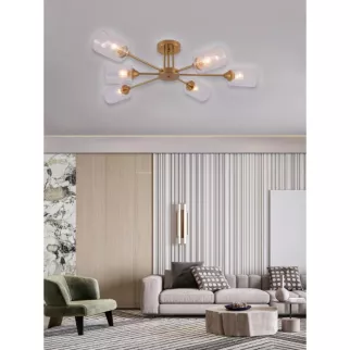 Люстра потолочная 6х60 Вт Е27 медь Rivoli Джилл