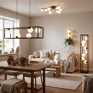 Торшер 8х28 Вт G9 NEODECO Флэт черный