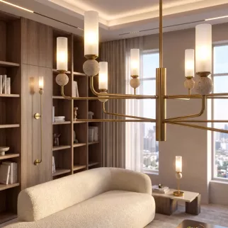 Настольная лампа 1х40 Вт Е14 латунь NEODECO Роял
